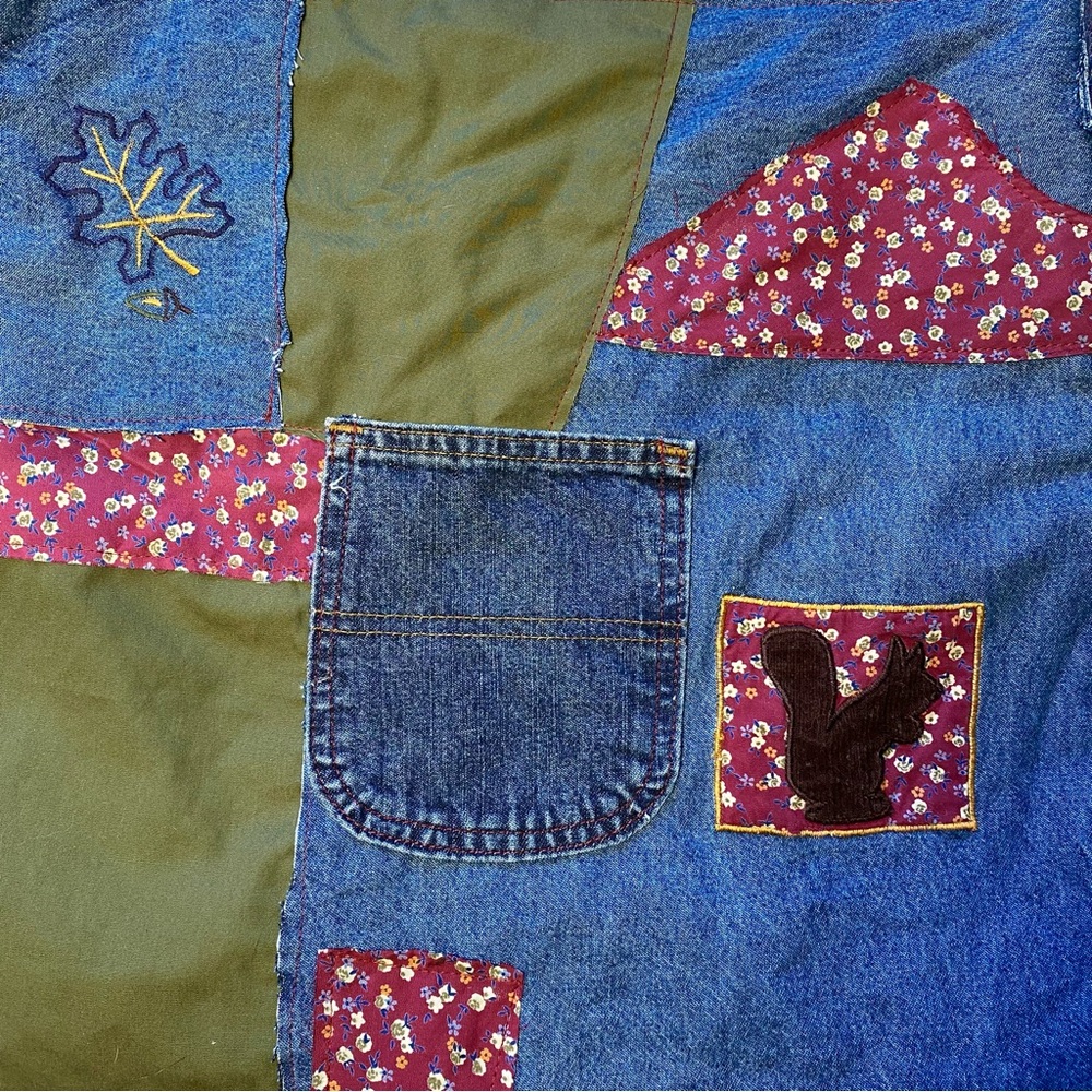 Denim Patchwork Fall Tote Bag - Picture 9 of 9